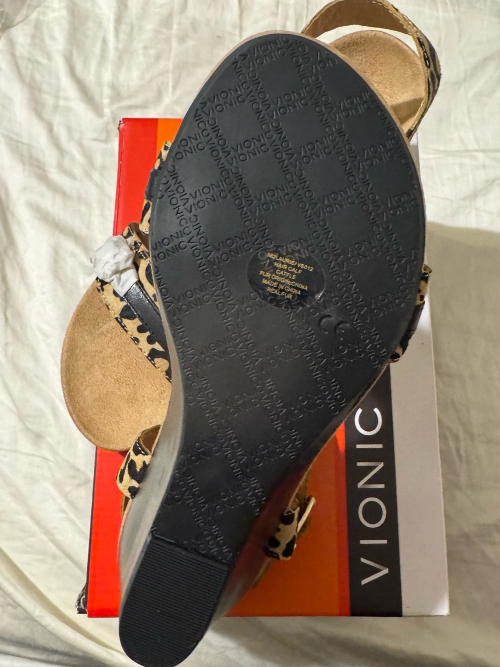 Vionic Leopard Print Slingback Sandals - Tan & Black - Picture 4 of 4